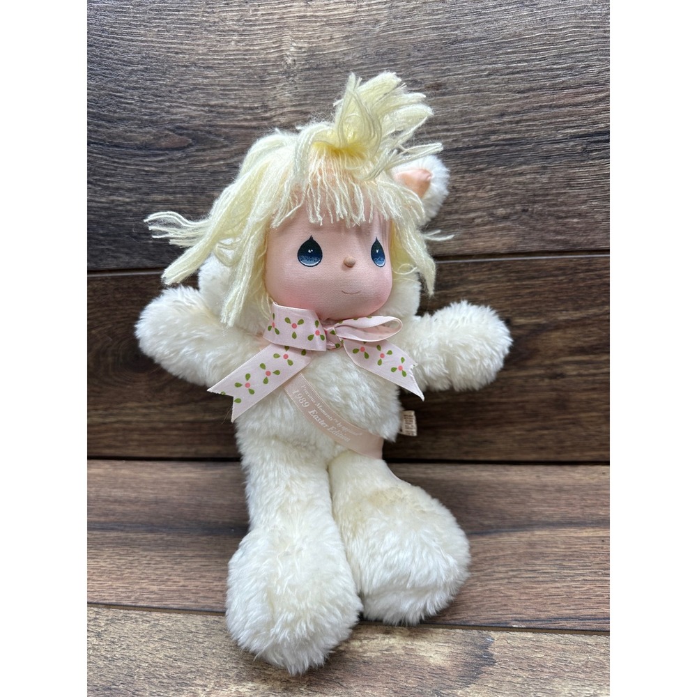 Precious Moments 1989 Easter Edition Plush Doll Lamb Bunny‎ Blonde Hair Pink
